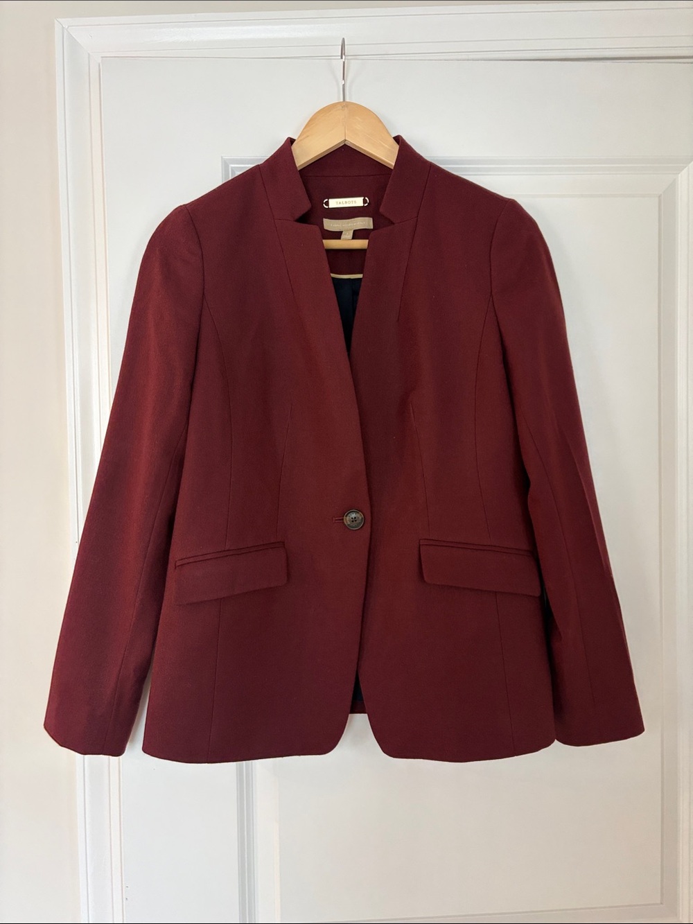 Talbots Deep Wine Single-Button Italian Wool Blazer